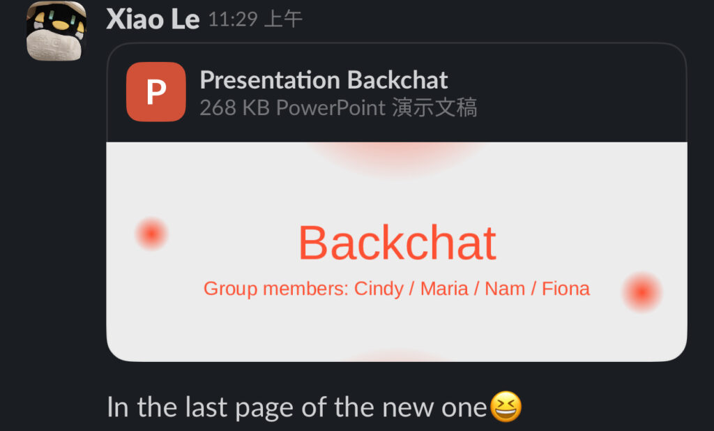 Group Chat Week 3 – Backchat